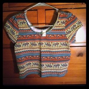 Mutiprint paisely crop top